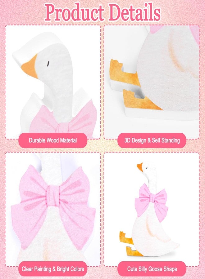 Hysagtek Silly Goose Birthday Decoration, 3 Pcs Wooden One Silly Goose Decorations with Cake Topper & Banner for Desk Tiered Tray Decor Table Centerpiece Party Favor Decor - Image 4